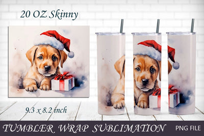 Christmas dog tumbler, Winter tumbler wrap, 20 oz skinny Sublimation AnastasiyaArtDesign 