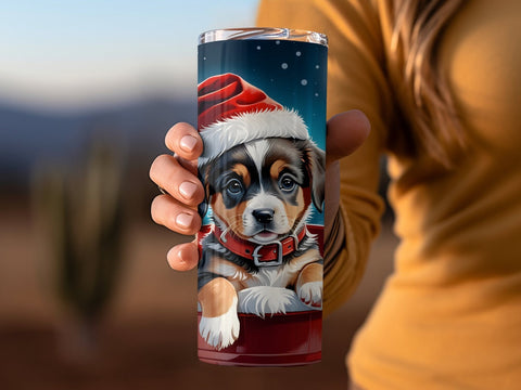 Christmas Dog Tumbler wrap PNG Sublimation Luvleigh Digitals 