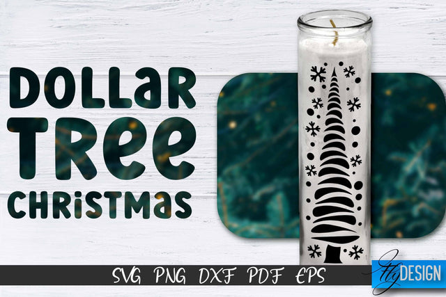 Christmas Dollar Tree Candle SVG | Jar Candle Designs SVG Fly Design 