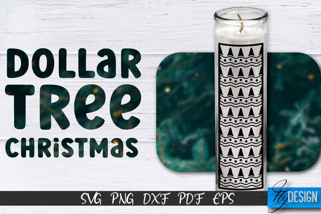 Christmas Dollar Tree Candle SVG | Jar Candle Designs SVG Fly Design 