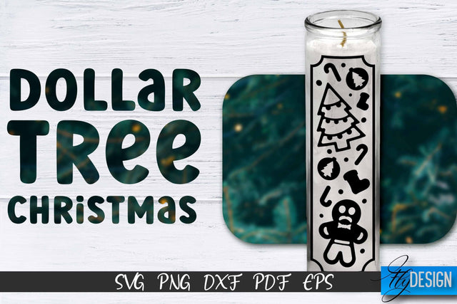 Christmas Dollar Tree Candle SVG | Jar Candle Designs SVG Fly Design 