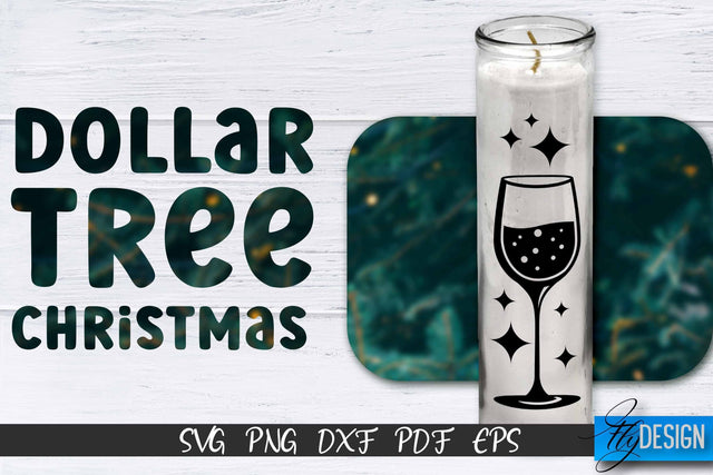 Christmas Dollar Tree Candle SVG | Jar Candle Designs SVG Fly Design 