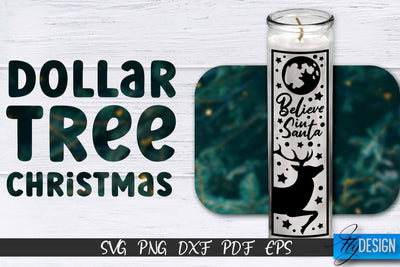 Christmas Dollar Tree Candle SVG | Jar Candle Designs SVG Fly Design 