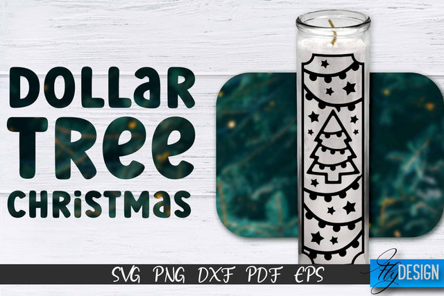 Christmas Dollar Tree Candle SVG | Jar Candle Designs SVG Fly Design 
