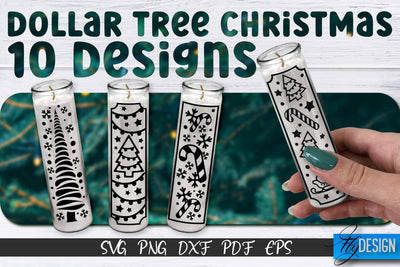 Christmas Dollar Tree Candle SVG | Jar Candle Designs SVG Fly Design 