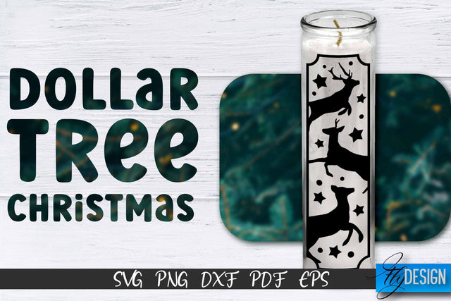 Christmas Dollar Tree Candle SVG | Jar Candle Designs SVG Fly Design 