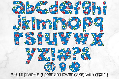 Christmas Doodle Alphabet Dinosaur Christmas With Clipart SVG Crafty Mama Studios 