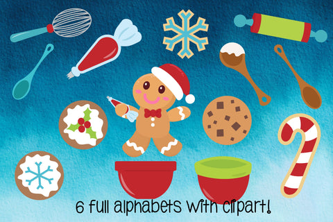 Christmas Doodle Letters PNG, Gingerbread Man Alpha Bundle Sublimation Crafty Mama Studios 