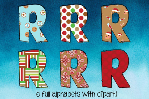 Christmas Doodle Letters PNG, Gingerbread Man Alpha Bundle Sublimation Crafty Mama Studios 