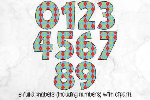 Christmas Doodle Letters PNG, Kid's Christmas Toys Alpha Bundle Sublimation Crafty Mama Studios 