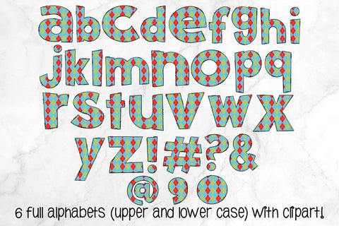 Christmas Doodle Letters PNG, Kid's Christmas Toys Alpha Bundle Sublimation Crafty Mama Studios 
