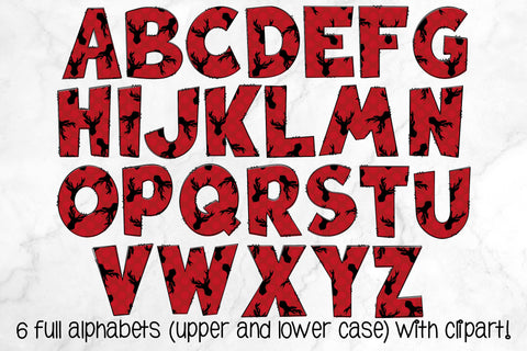 Christmas Doodle Letters PNG, Plaid Holiday Alpha Bundle Sublimation Crafty Mama Studios 