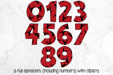 Christmas Doodle Letters PNG, Plaid Holiday Alpha Bundle Sublimation Crafty Mama Studios 