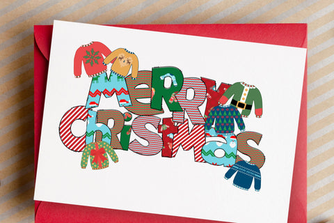 Christmas Doodle Letters PNG, Ugly Sweater Alpha Bundle Sublimation Crafty Mama Studios 