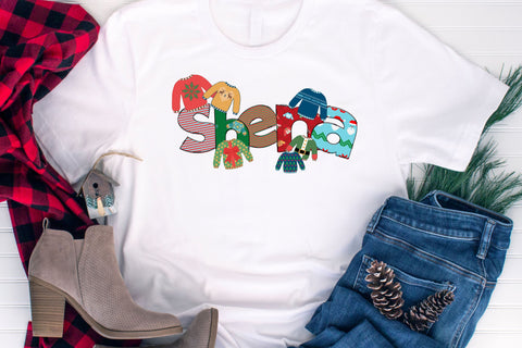 Christmas Doodle Letters PNG, Ugly Sweater Alpha Bundle Sublimation Crafty Mama Studios 