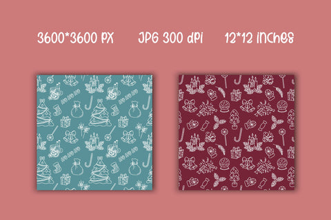 Christmas Doodles Digital Paper | JPG Patterns Digital Pattern AnnaViolet_store 