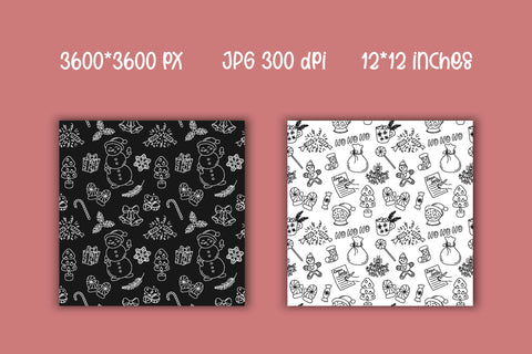 Christmas Doodles Digital Paper | JPG Patterns Digital Pattern AnnaViolet_store 