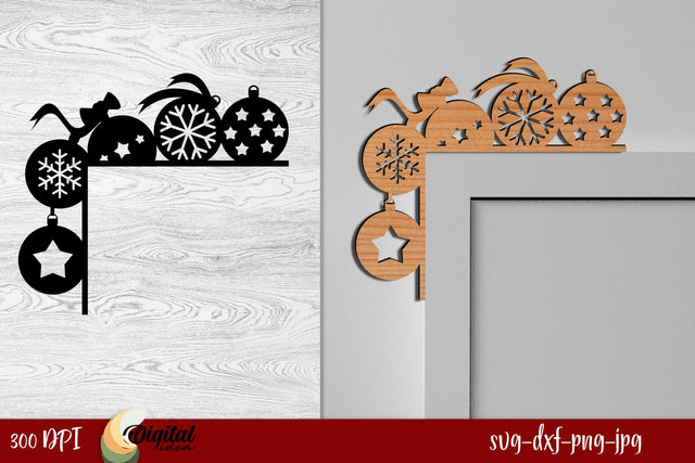 Christmas Door Corners Laser Cut. Wooden Decorations SVG. SVG Evgenyia Guschina 