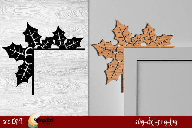 Christmas Door Corners Laser Cut. Wooden Decorations SVG. SVG Evgenyia Guschina 