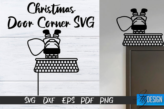 Christmas Door Corners SVG | Christmas Design SVG | Xmas SVG Fly Design 
