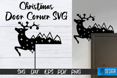 Christmas Door Corners SVG | Christmas Design SVG | Xmas SVG Fly Design 