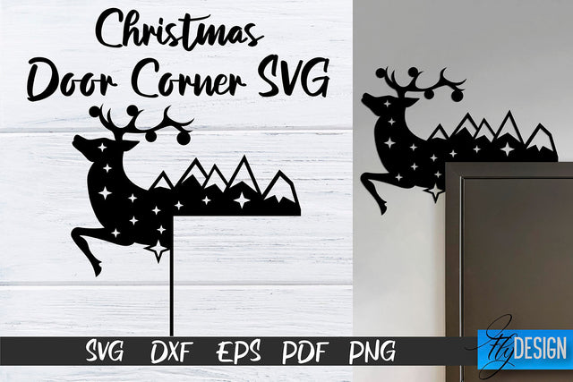 Christmas Door Corners SVG | Christmas Design SVG | Xmas SVG Fly Design 