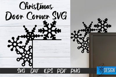 Christmas Door Corners SVG | Christmas Design SVG | Xmas SVG Fly Design 