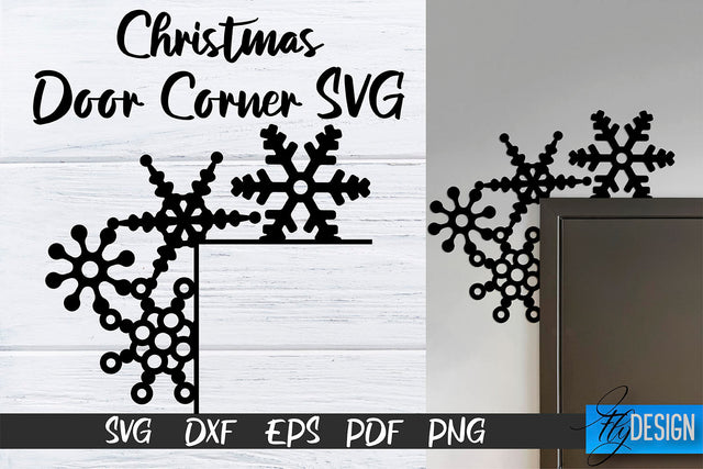 Christmas Door Corners SVG | Christmas Design SVG | Xmas SVG Fly Design 