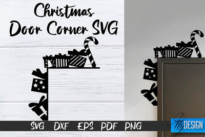 Christmas Door Corners SVG | Christmas Design SVG | Xmas SVG Fly Design 
