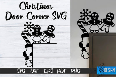 Christmas Door Corners SVG | Christmas Design SVG | Xmas SVG Fly Design 