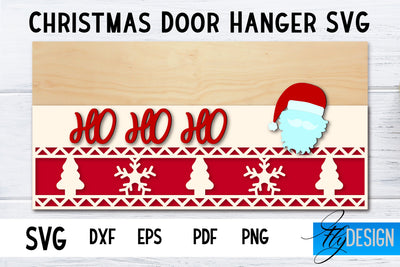 Christmas Door Hanger Rectangle SVG | Winter Design | Funny Xmas SVG Fly Design 