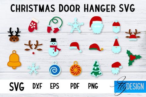 Christmas Door Hanger SVG | Winter Design | Funny Xmas SVG Fly Design 