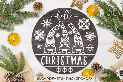 Christmas door sign | Christmas svg round sign bundle SVG Olga Boat Design 