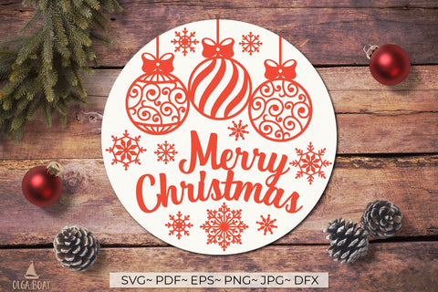 Christmas door sign | Christmas svg round sign bundle SVG Olga Boat Design 