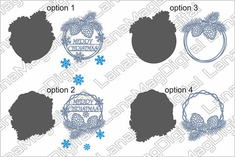 Christmas door sign svg, Merry Christmas ornament laser cut SVG LanaMagDigital 