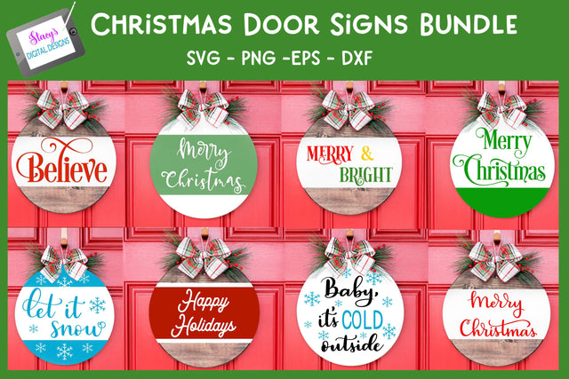 Christmas Door Signs Bundle | 8 Christmas Porch Sign Designs SVG Stacy's Digital Designs 