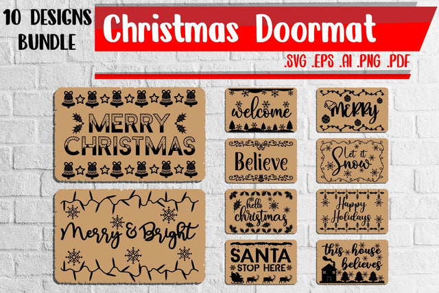 Christmas Doormat Bundle svg eps ai png pdf SVG zafrans studio 