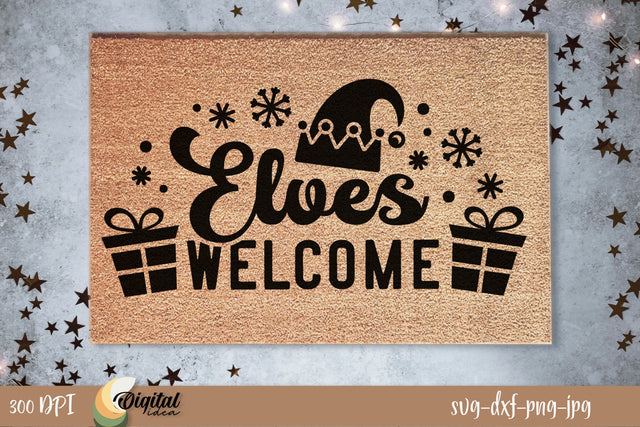 Christmas Doormat. Christmas quotes SVG Design. Welcome SVG Evgenyia Guschina 