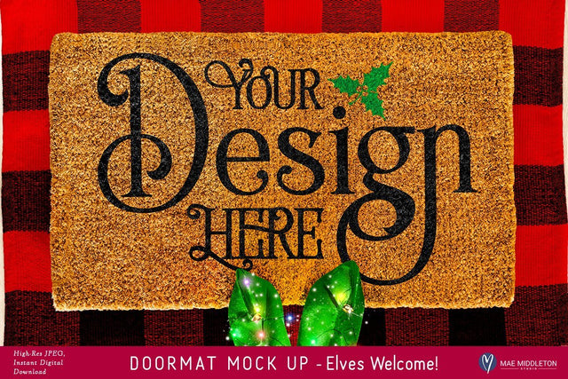 Christmas Doormat mock up - Elf boots Mock Up Photo Mae Middleton Studio 