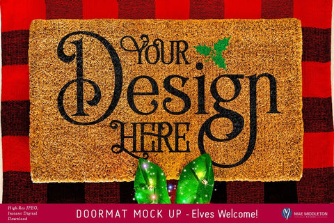 Christmas Doormat mock up - Elf boots Mock Up Photo Mae Middleton Studio 