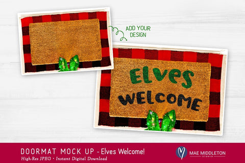 Christmas Doormat mock up - Elf boots Mock Up Photo Mae Middleton Studio 