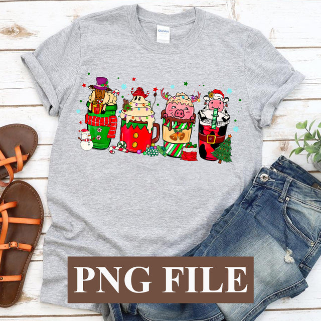 Christmas Drink Animals Png, Merry Christmas Png, Coffee, Christmas Drinks, Winter PNG SVG BOO-design 