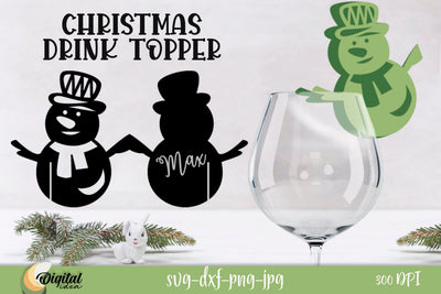 Christmas Drink Topper SVG. Christmas 3D Decor Snowman SVG. SVG Evgenyia Guschina 