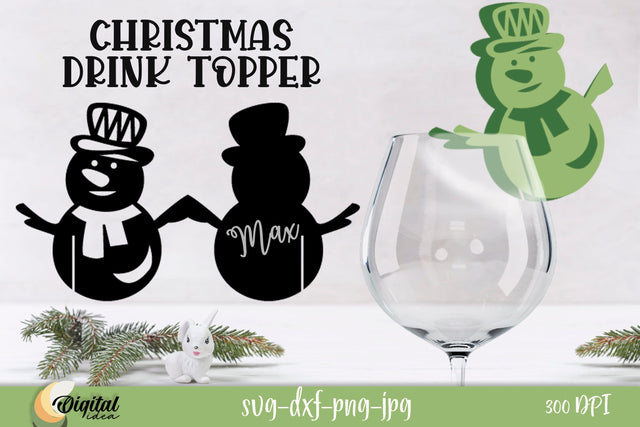 Christmas Drink Topper SVG. Christmas 3D Decor Snowman SVG. SVG Evgenyia Guschina 