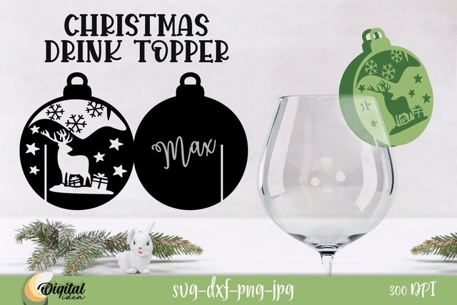 Christmas Drink Topper SVG. Christmas 3D Decor SVG. 3D Paper Evgenyia Guschina 