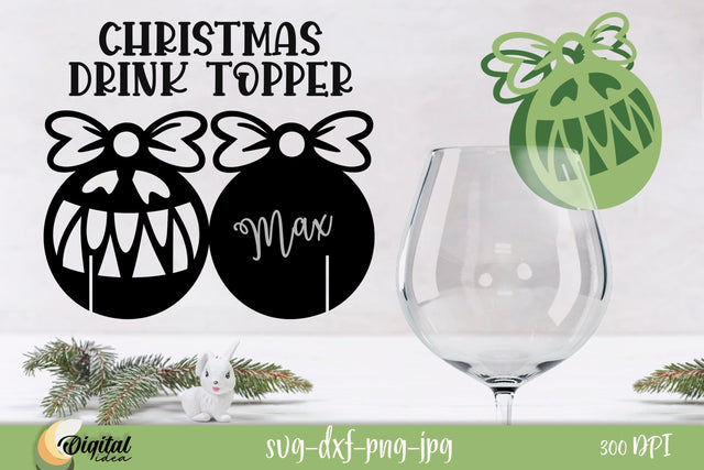 Christmas Drink Topper SVG. Christmas Ornament Paper Cut. 3D Paper Evgenyia Guschina 