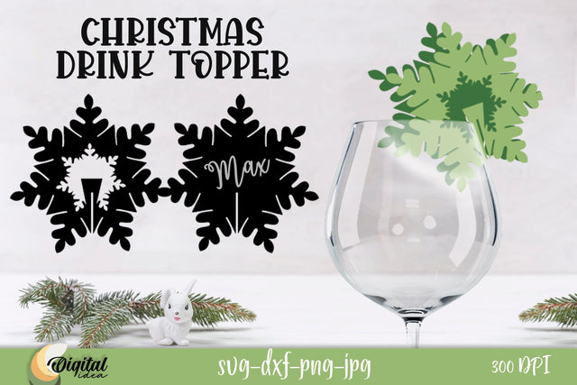 Christmas Drink Topper SVG. Christmas Paper Cut Decor SVG. 3D Paper Evgenyia Guschina 