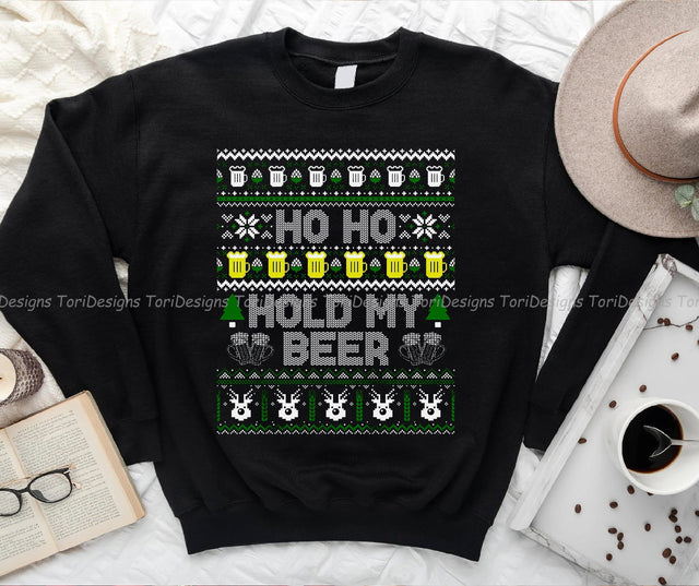 Christmas Drinking Ho Ho Hold My Beer PNG Sublimation Design Sublimation ToriDesigns 