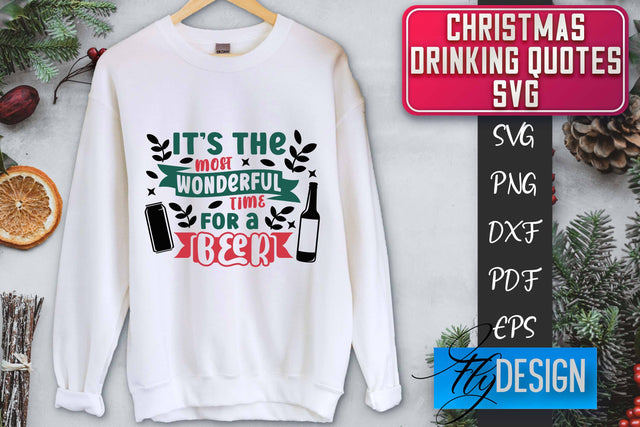 Christmas Drinking Quotes SVG | Funny Alcohol SVG | Christmas Quotes SVG Fly Design 