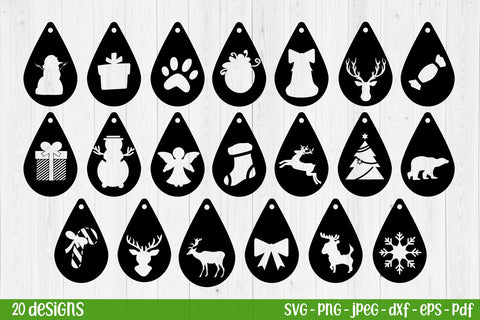 Christmas Drops Earrings SVG| Christmas SVG bundle SVG TatiStudio 